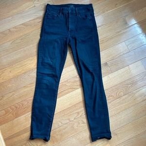 Mother Jeans navy blue high waisted looker ankle fray